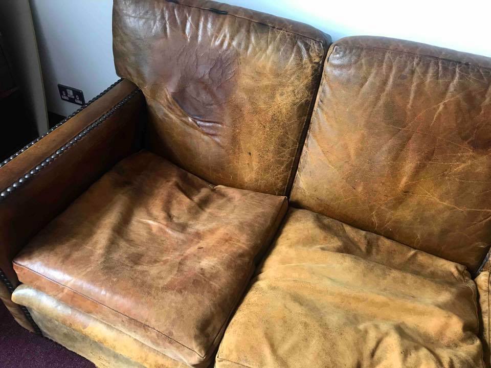 Antique Leather Sofa Restoration