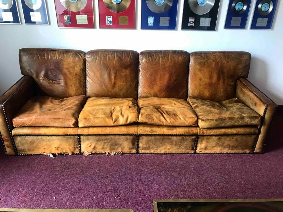 repurose old leather sofa